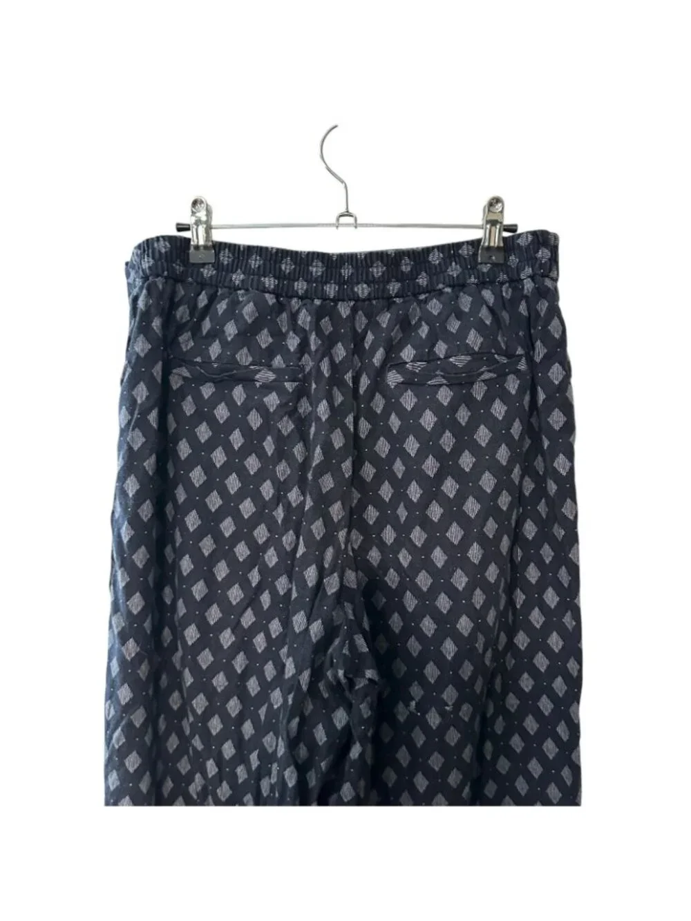 Banana Republic Linen Blend Wide Leg Pants Blue Elastic Waist Palazzo Medium